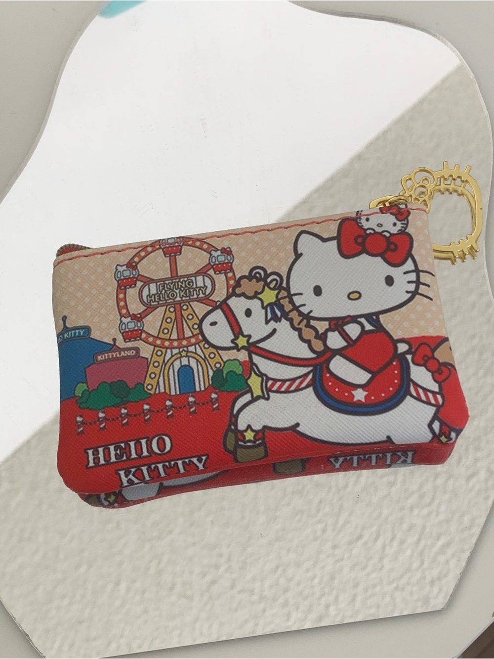 Hello Kitty Red Carousel Zip Pouch
